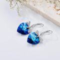 wholesale 925 Sterling Silver Blue Crystal Dragonfly Heart Leverback Earrings-0-2