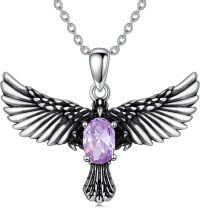 wholesale 925 Sterling Silver Birthstone Eagle Necklace for Women-June