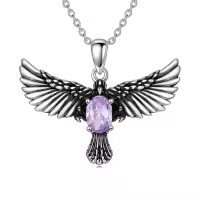 wholesale 925 Sterling Silver Birthstone Eagle Necklace for Women-June