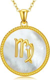 wholesale 925 Sterling Silver Mother of Pearl Scorpio Zodiac Pendant Necklace-Virgo