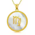 wholesale 925 Sterling Silver Mother of Pearl Scorpio Zodiac Pendant Necklace-0-0