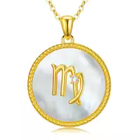 wholesale 925 Sterling Silver Mother of Pearl Scorpio Zodiac Pendant Necklace-Virgo