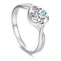 TOUPOP Sterling Silver D Color Vvs1 Moissanite Engagement Wedding Promise Rings-0-0