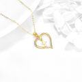 wholesale 14K Gold Heart with Cross Charm Pendant Necklaces for Girls and Women's Gift Set of Two Pieces-0-2