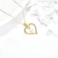 wholesale 14K Gold Heart with Cross Charm Pendant Necklaces for Girls and Women's Gift Set of Two Pieces-0-2