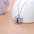 wholesale Sterling Silver Pink-Blue-Purple Ribbon Thyroid Cancer Awareness Necklace with Hypoallergenic Stone, 18 Chain, Gift Box-0-1