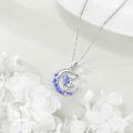 wholesale 925 Sterling Silver Blue Butterfly Fairy Moon Pendant Necklace for Women-0-3