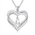 TOUPOP Sterling Silver Heart Initial A-Z Pendant Necklace Gift for Women-0-0
