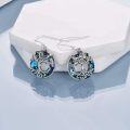 wholesale 925 Sterling Silver Blue Crystal Tree of Life Drop Earrings for Women Girl's Gift Jewelry-0-2