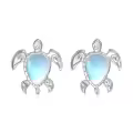 TOUPOP Sterling Silver Moonstone Sea Turtle Stud Earrings Ocean Gifts-0-0