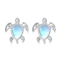 TOUPOP Sterling Silver Moonstone Sea Turtle Stud Earrings Ocean Gifts-undefined