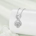 wholesale 925 Sterling Silver Clover Infinity Pendant Necklace for Women Gifts Jewelry 4Ò¶²ÝÎÞÏÞµõ×¹ÏîÁ´Å®ÊÎÆ·ÀñÎï-0-1