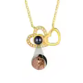 TOUPOP Stainless Steel Crystal Custom Photo Projection Necklace-0-0