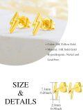 wholesale 14K Solid Gold Lightning Stud Earrings, Hypoallergenic Elegant Jewelry for Women-0-3