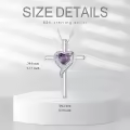TOUPOP Sterling Silver Amethyst Cross Necklace For Women-0-5