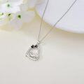 wholesale 925 Sterling Silver Dachshund Love You Forever Paw Print Heart Pendant Necklace for Women Dog Lovers -0-4