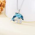 wholesale 925 Sterling Silver Dolphin Crystal Pendant Necklace s for Women Mom on the Birthday Beach Mothers Day Graduation-0-1