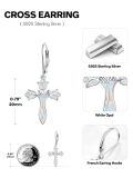 wholesale 925 Sterling Silver White Opal Flower Cross Drop Earrings for Women-0-3