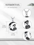 wholesale 925 Sterling Silver Crescent Moon Skull Graduation Cap Pendant Necklace-0-1