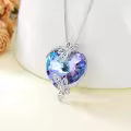TOUPOP Sterling Silver Crystal Dragonfly Butterfly Pendant Necklace-0-1