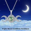 wholesale Sterling Silver Triple Moon Goddess Necklace with Celtic Knot Pendant-0-10