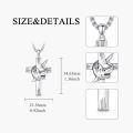 wholesale 925 Sterling Silver Shark on Cross Pendant Necklace for Women and Men - Religious  for Christmas & Birthdays-0-3
