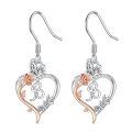 TOUPOP Sterling Silver Rose Heart Butterfly Initial B Letter Drop Dangle Earrings-0-0