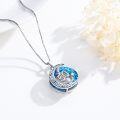 wholesale 925 Sterling Silver Blue Crystal 50th Anniversary Celtic Moon & Stars Pendant Necklace for Women-0-2