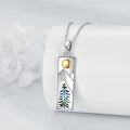 wholesale 925 Sterling Silver & Hypoallergenic Mountain Pendant Necklace for Women - 28mm Nature Jewelry Gift for Skiers Hikers Campers - 18+2 Chain-0-2