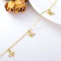 wholesale 14K Gold Butterfly Charm Anklet for Women - Adjustable Length with Extension Chain and Heart Pendant as Gift for Wife or Mom-0-2
