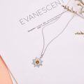 wholesale Sterling Silver Simulated Birthstone Sun Moon Star Pendant Necklace-0-1