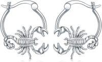 wholesale 925 Sterling Silver Hypoallergenic Scorpion Hoop Earrings for Women Girls Minimalist Animal -Scorpion