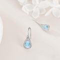 wholesale  Platinum Plated Larimar Stone Dangle Earrings 26.4x9.6mm Ocean Blue Wave Pattern Gift Jewelry for Women-0-2