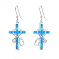 TOUPOP Sterling Silver Crystal Nurse Stethoscope Cross Earrings-0-0