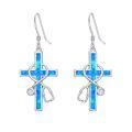 TOUPOP Sterling Silver Crystal Nurse Stethoscope Cross Earrings-0-0