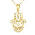 wholesale 14K Gold  Star of David Hamsa Hand Tree Of Life Pendant Necklace-0-0