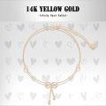wholesale 14K Rose Gold Cubic Zirconia Heart Infinity Adjustable Anklet for Women-0-4