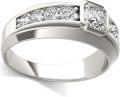 wholesale Sterling Silver Moissanite Men s Eternity Wedding Band D VVS1 Lab Diamond-0-1