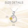 TOUPOP Sterling Silver Stone October Birth Flower Necklace-0-4