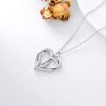 TOUPOP Sterling Silver Heart Initial A-Z Letter Pendant Necklace-0-6