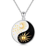 wholesale 925 Sterling Silver Yin Yang Sun Moon Stars Pendant Necklace for Men & Women-B-YinYang Necklace