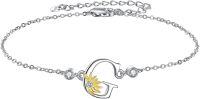 wholesale 925 Sterling Silver Sunflower Initial Alphabet Script Letter Bracelet for Women Girls-Initial G