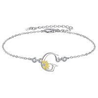 wholesale 925 Sterling Silver Dandelion Letter Initial B Charms Anklets Wholesale For Women-Initial G