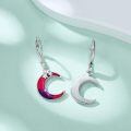 wholesale 925 Sterling Silver Moon Star Dangle Earrings-0-4