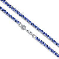 wholesale Sterling Silver Cubic Zirconia Simulated Diamond Tennis Necklace 14 26 -2mm-16 inch-Blue-created sapphire tennis necklace