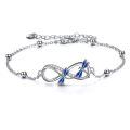 wholesale 925 Sterling Silver Infinity Bracelet Wholesale With Blue Dragonfly Charms-0-0