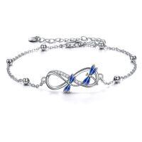 wholesale 925 Sterling Silver Infinity Bracelet Wholesale With Blue Dragonfly Charms-Dragonfly