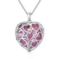 TOUPOP Sterling Silver Birthstone Tree Of Life Pendant Necklace-undefined