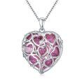 TOUPOP Sterling Silver Birthstone Tree Of Life Pendant Necklace-0-0