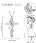 wholesale Sterling Silver Urn Cross Necklace for Ashes Cremation Jewelry with Funnel Kit-0-1